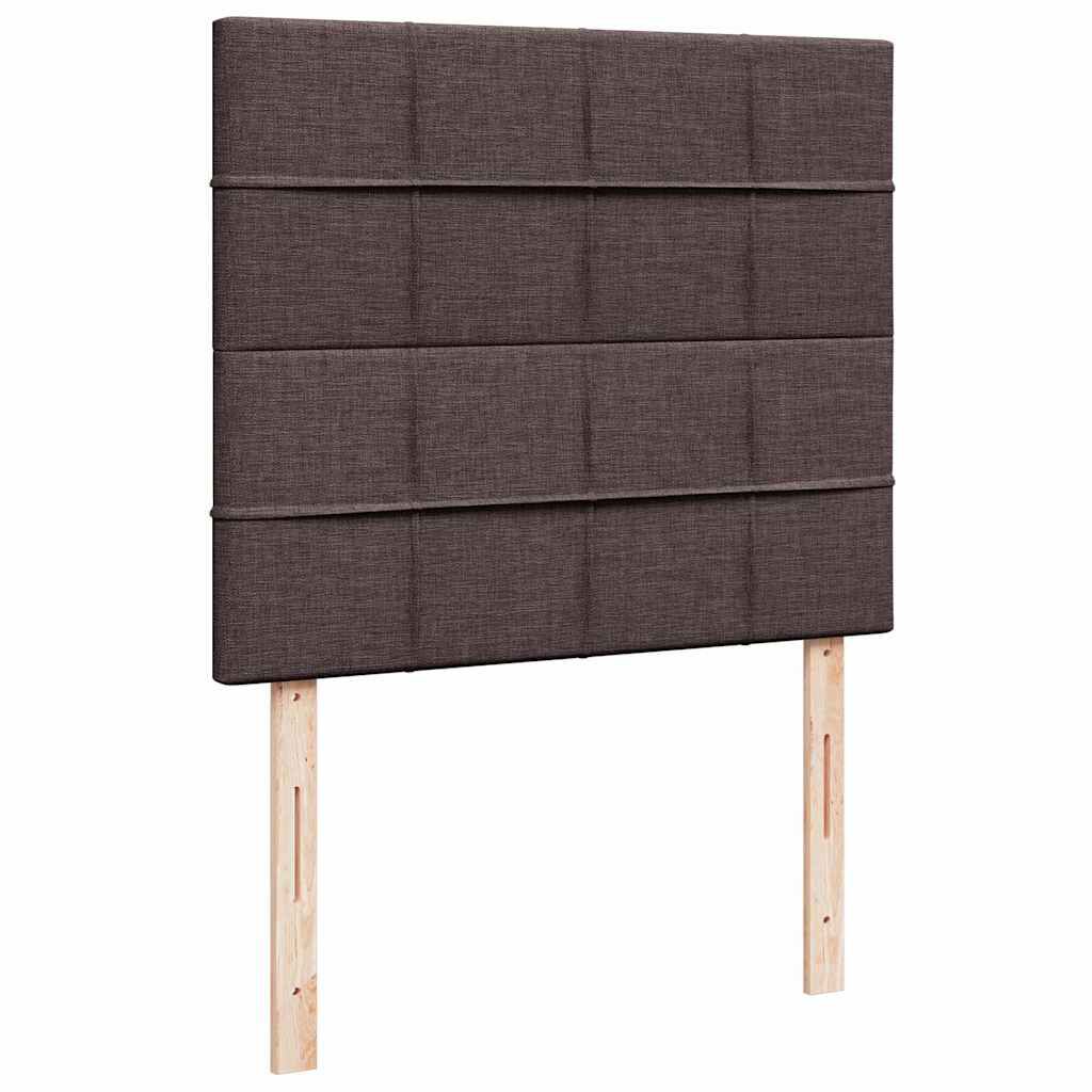 vidaXL Ottoman Κρεβάτι με Στρώμα Σκούρο Καφέ 120x200cm Ύφασμα