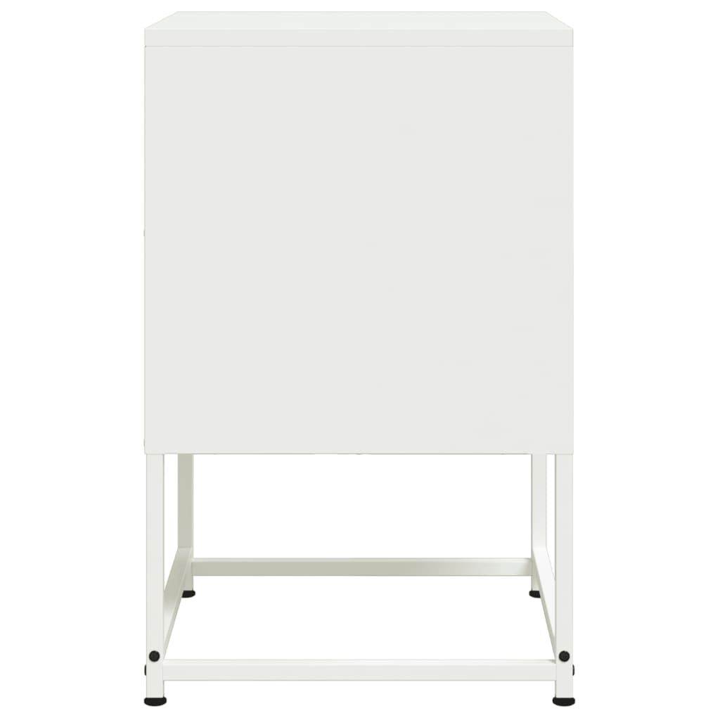 vidaXL Κομοδίνα 2 τεμ. Λευκό 36x39x60,5 εκ. από Χάλυβα