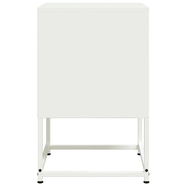 vidaXL Κομοδίνα 2 τεμ. Λευκό 36x39x60,5 εκ. από Χάλυβα