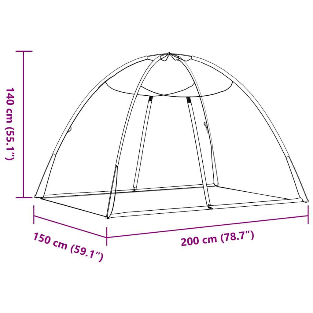 vidaXL Κουνουπιέρα Mongolia με Πόρτες 200 Δίχτυ Λευκό 200x150x140 εκ.