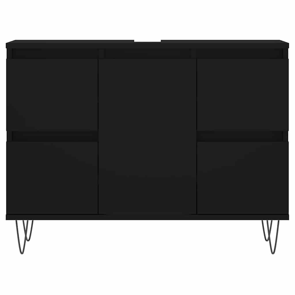 vidaXL Ντουλάπι Μπάνιου Μαύρο 80 x 33 x 60 εκ. από Επεξεργασμένο Ξύλο