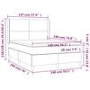 vidaXL Κρεβάτι Boxspring με Στρώμα & LED Σκ. Γκρι 140x190εκ. Βελούδινο