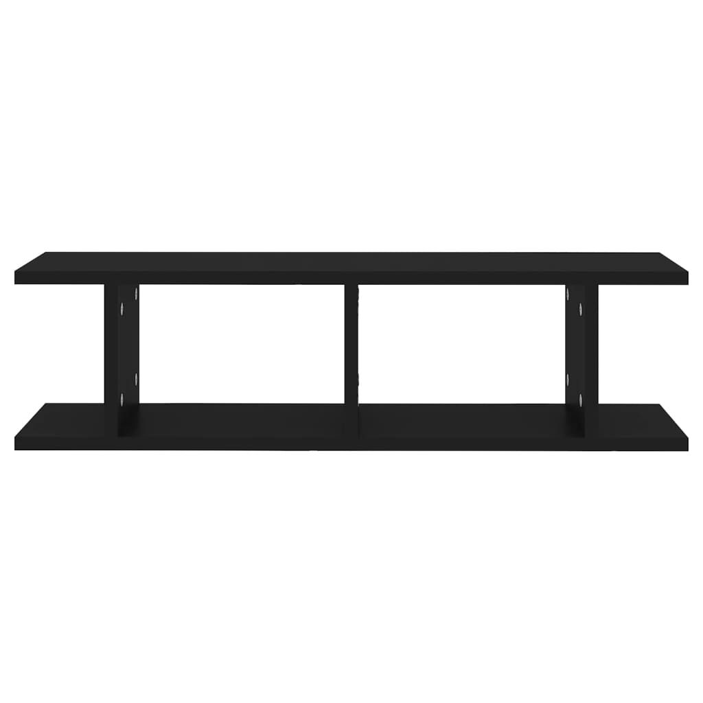 vidaXL Ραφιέρες Τοίχου 2 τεμ. Μαύρες 75 x 18 x 20 εκ. Επεξεργ. Ξύλο