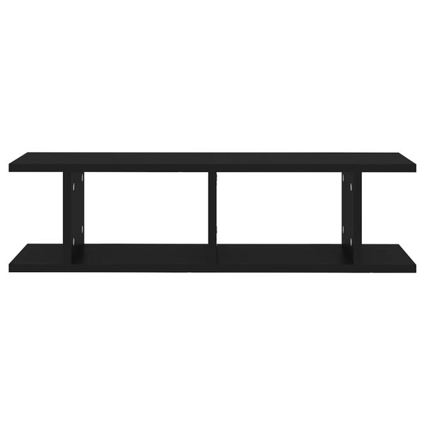 vidaXL Ραφιέρες Τοίχου 2 τεμ. Μαύρες 75 x 18 x 20 εκ. Επεξεργ. Ξύλο