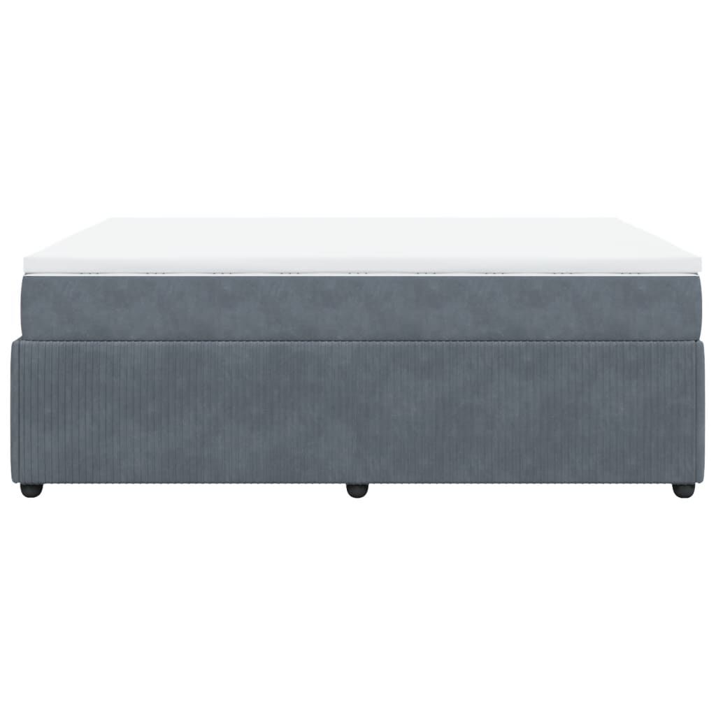 vidaXL Κρεβάτι Boxspring με Στρώμα Σκούρο Γκρι 140x200 εκ. Βελούδινο