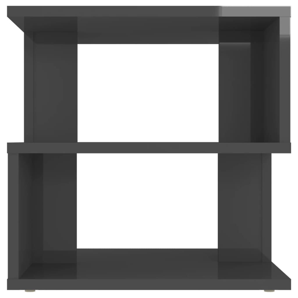 vidaXL Τραπέζι Βοηθητικό Γυαλιστερό Γκρι 40 x 40 x 40 εκ. Μοριοσανίδα