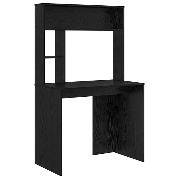 vidaXL Γραφείο με ράφι Μαύρη δρυς 91 x 50 x 149 εκ Επεξεργασμένο ξύλο