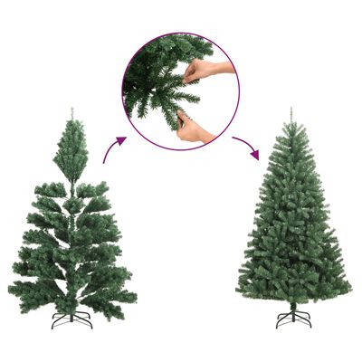 vidaXL Χριστουγεν. Δέντρο Slim Τεχνητό Μισό Με Βάση Πράσινο 240 εκ.