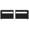 vidaXL Κομοδίνα με LED 2 τεμ. Μαύρο 60 x 35 x 40 εκ.