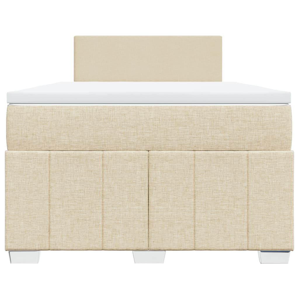 vidaXL Κρεβάτι Boxspring με Στρώμα Κρεμ 120x190 εκ. Υφασμάτινο