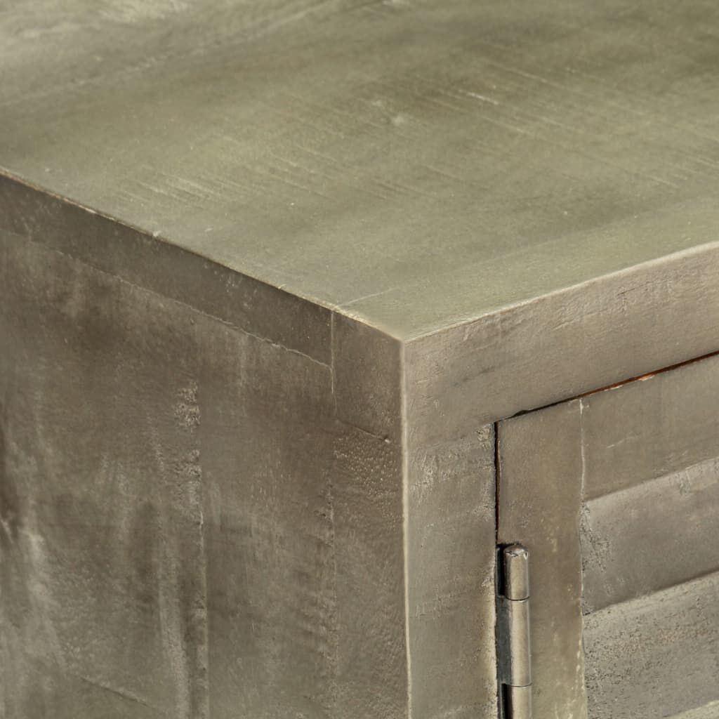 vidaXL Έπιπλο Τηλεόρασης Γκρι Με Ορείχαλκο 110x30x48 εκ. Μασίφ Μάνγκο