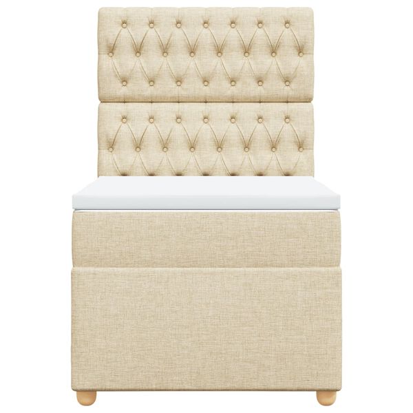 vidaXL Κρεβάτι Boxspring με Στρώμα Κρεμ 80 x 200 εκ. Υφασμάτινο