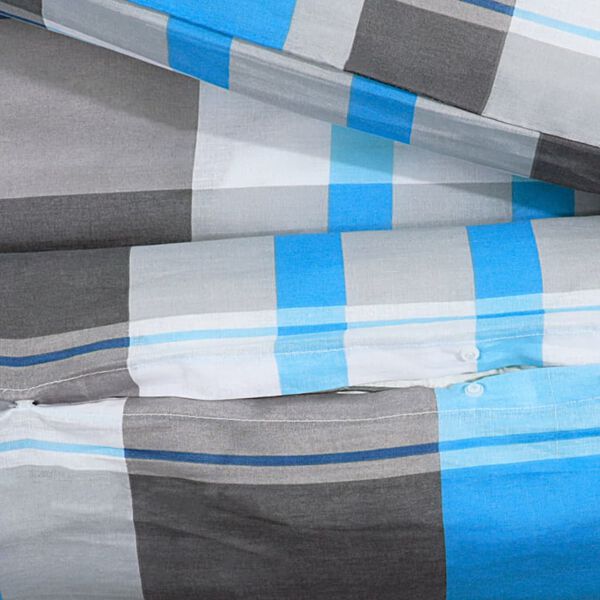 vidaXL Σετ Παπλωματοθήκης Μπλε και Γκρι 200x220 εκ. Βαμβακερό