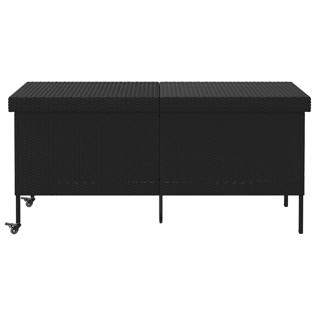 vidaXL Κουτί Αποθήκευσης Κήπου με Ρόδες 160x55x75 εκ. Συνθετικό Ρατάν