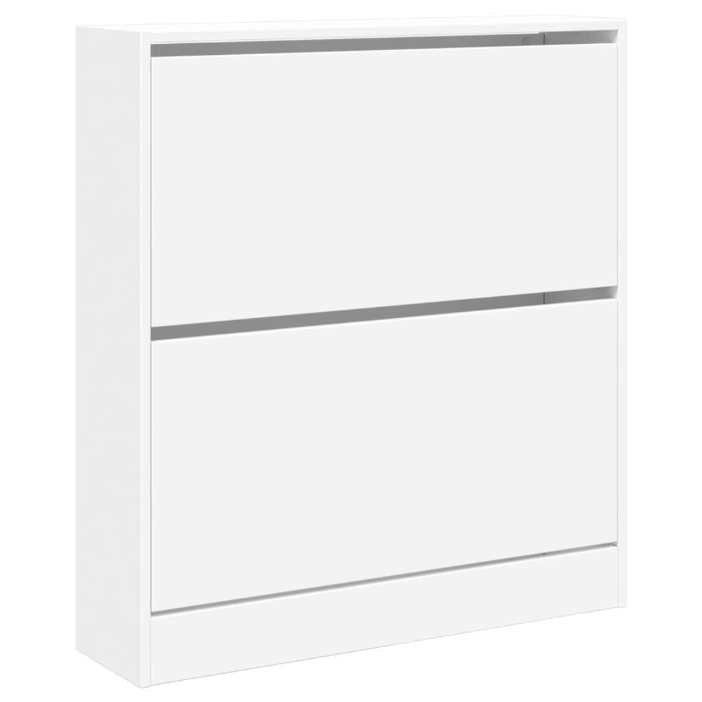 vidaXL Παπουτσοθήκη Λευκή 80x21x87,5 εκ. από Επεξεργασμένο Ξύλο