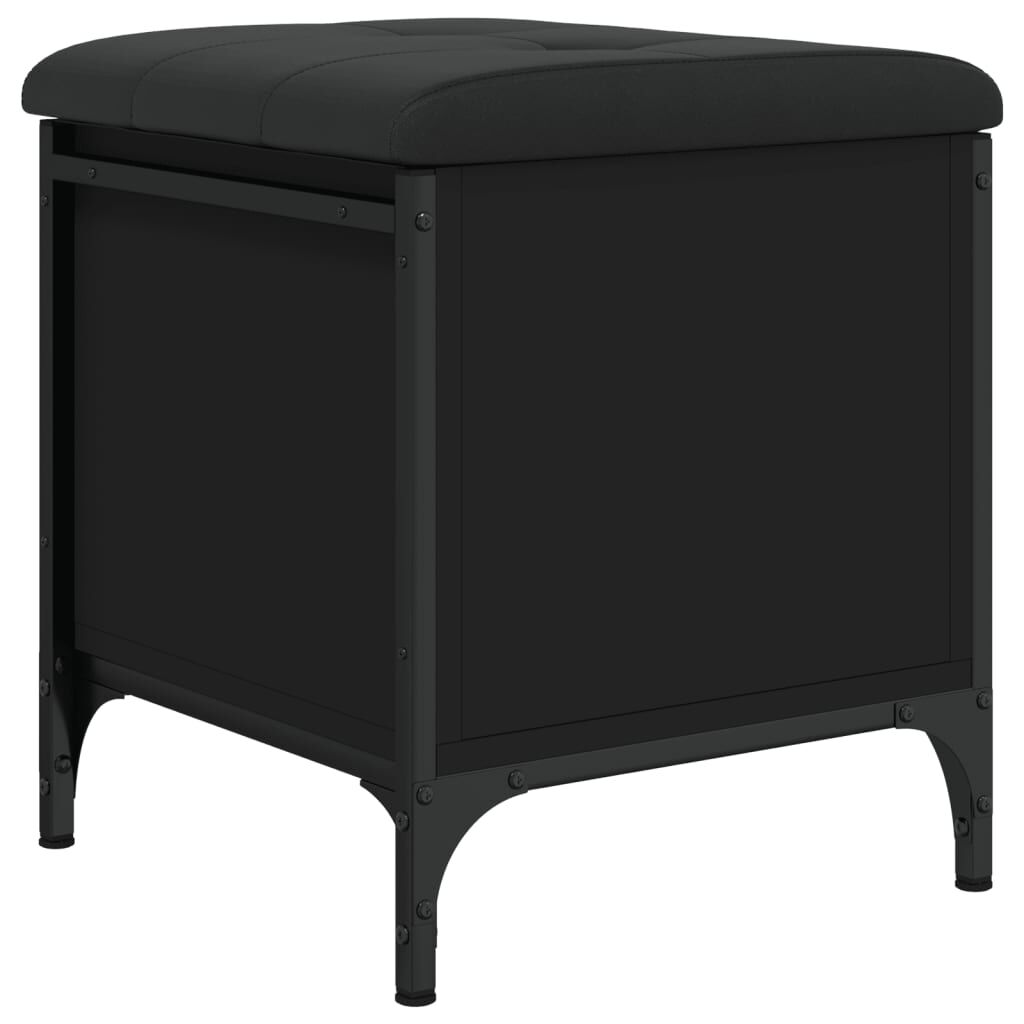 vidaXL Παγκάκι Αποθήκευσης Μαύρο 42x42x45 εκ. από Επεξεργασμένο Ξύλο