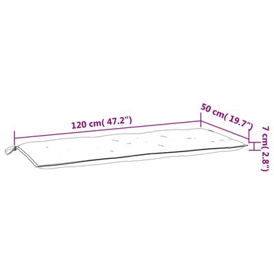 vidaXL Μαξιλάρι Πάγκου Κήπου Αν. Πράσινο 120x50x7 εκ. Ύφασμα Oxford