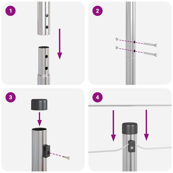 vidaXL Στήλες Φρακτών 13 τμχ Ø32 mm 170 cm Γαλβανισμένο Ατσάλι