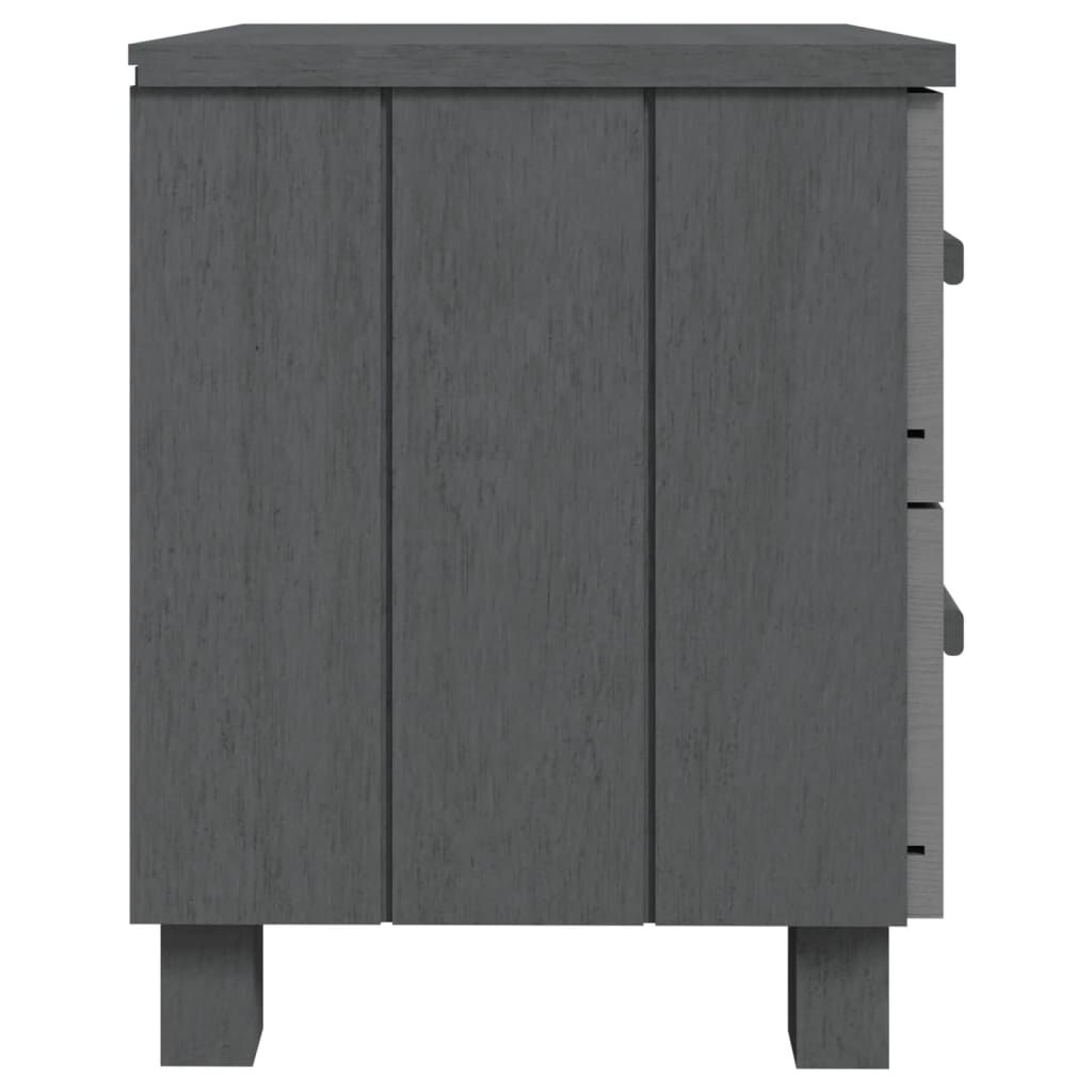vidaXL Κομοδίνο HAMAR Σκούρο Γκρι 40 x 35 x 44,5 εκ. Μασίφ Ξύλο Πεύκου