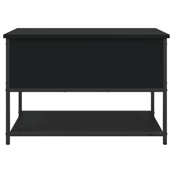 vidaXL Παγκάκι Αποθήκευσης Μαύρο 70x42,5x47 εκ. από Επεξεργ. Ξύλο