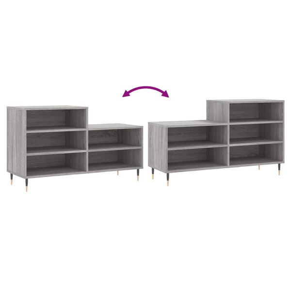 vidaXL Παπουτσοθήκη Γκρι Sonoma 102x36x60 εκ. από Επεξεργασμένο Ξύλο