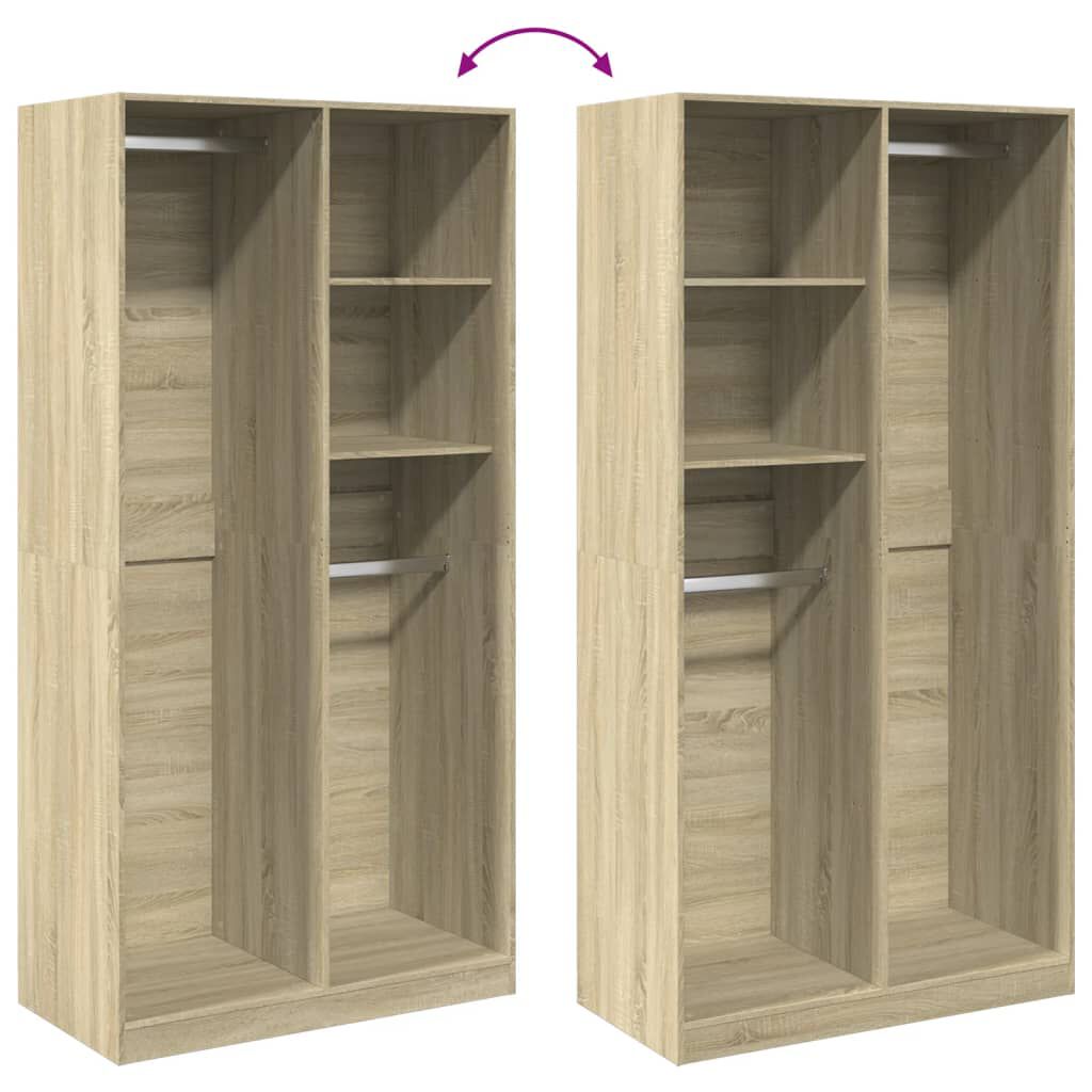vidaXL Ντουλάπα Χρώμα Sonoma Δρυς 100x50x200εκ. από Επεξεργασμένο Ξύλο
