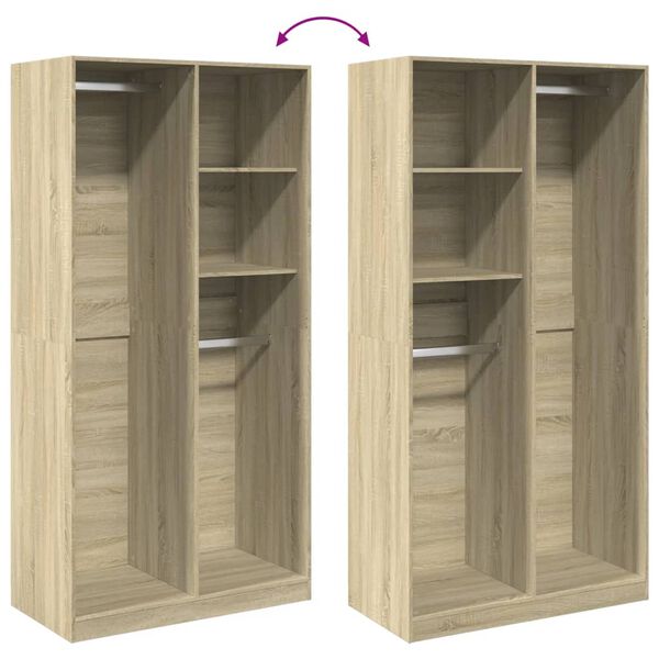 vidaXL Ντουλάπα Χρώμα Sonoma Δρυς 100x50x200εκ. από Επεξεργασμένο Ξύλο