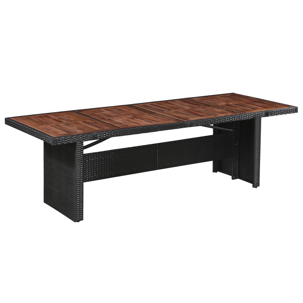 vidaXL Τραπέζι Κήπου 240x90x74 εκ. Συνθετικό Ρατάν/Μασίφ Ξύλο Ακακίας
