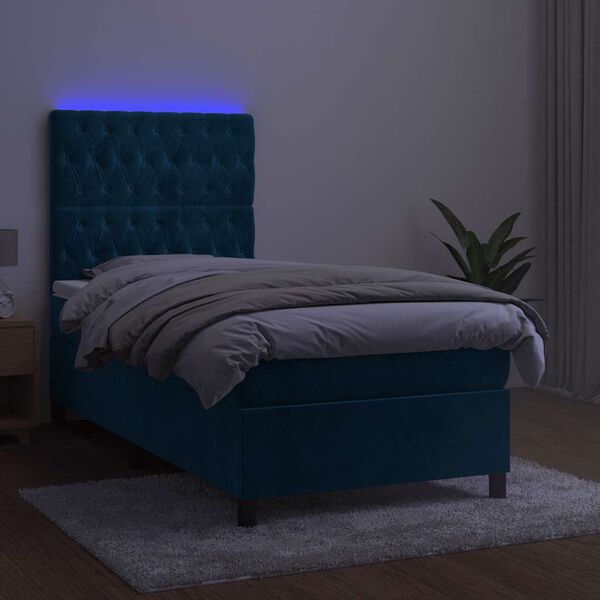 vidaXL &Kappa;&rho;&epsilon;&beta;ά&tau;&iota; Boxspring &mu;&epsilon; &Sigma;&tau;&rho;ώ&mu;&alpha; & LED &Sigma;&kappa;. &Mu;&pi;&lambda;&epsilon; 80x200 &epsilon;&kappa;. &Beta;&epsilon;&lambda;&omicron;ύ&delta;&iota;&nu;&omicron;