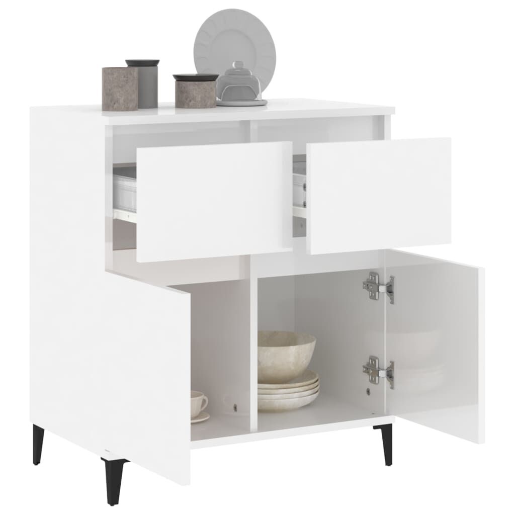vidaXL Ντουλάπι Γυαλιστερό Λευκό 60x35x70 εκ. από Επεξεργασμένο Ξύλο