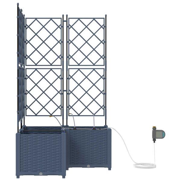vidaXL Ζαρντινιέρες κήπου Γκρι 80 x 80 x 142 cm Ατσάλι