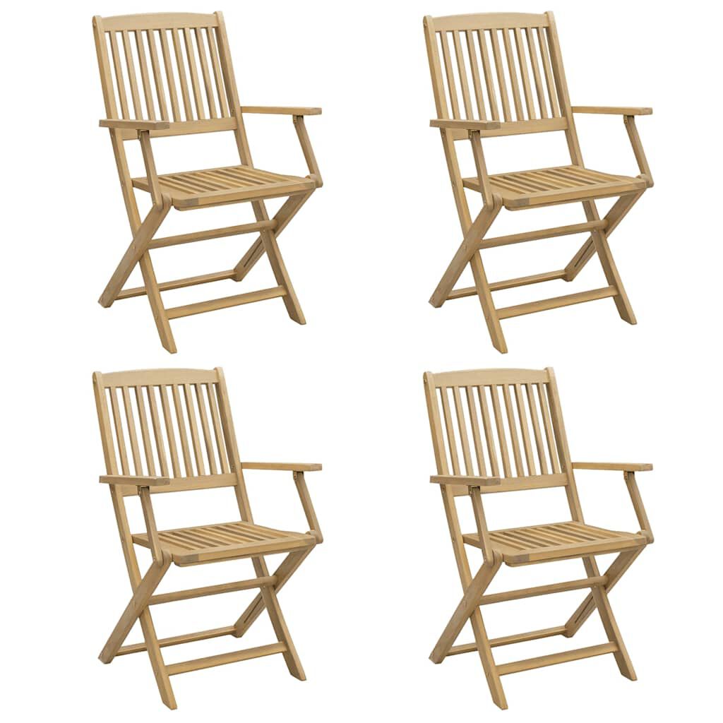 vidaXL Καρέκλες Κήπου Πτυσσόμενες 4 τεμ 57,5x54,5x90 εκ. Μασίφ Ακακία