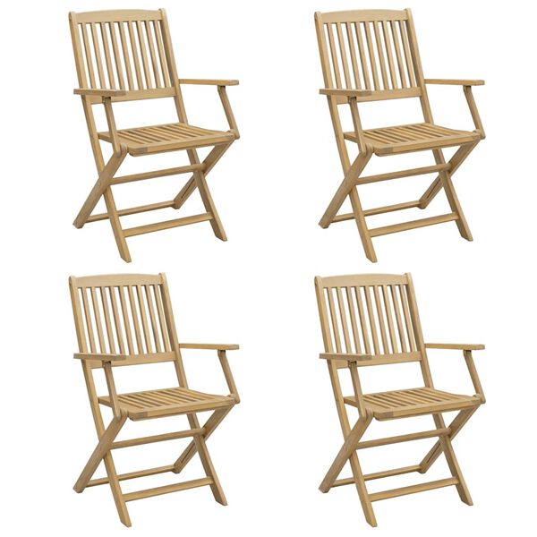 vidaXL Καρέκλες Κήπου Πτυσσόμενες 4 τεμ 57,5x54,5x90 εκ. Μασίφ Ακακία