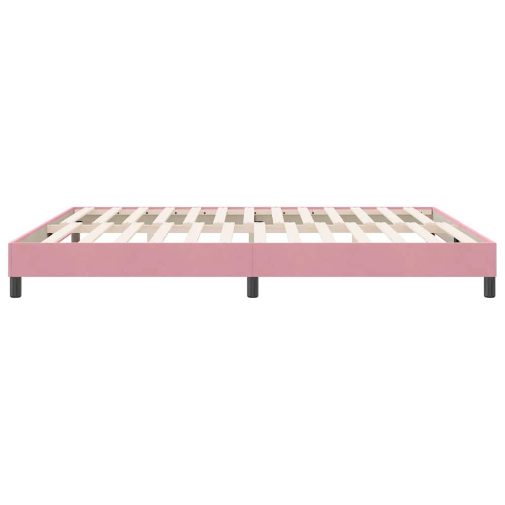 vidaXL Πλαίσιο κρεβατιού χωρίς στρώμα ροζ 180x220 cm Βελούδινο