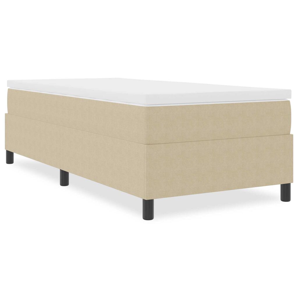 vidaXL Κρεβάτι Box Spring Ανοιχτό Πράσινο Γκρι 90x200 εκ Ύφασμα Κορντουρόι
