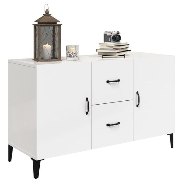 vidaXL Ντουλάπι Γυαλιστερό Λευκό 100 x 36 x60 εκ. Επεξεργασμένο Ξύλο