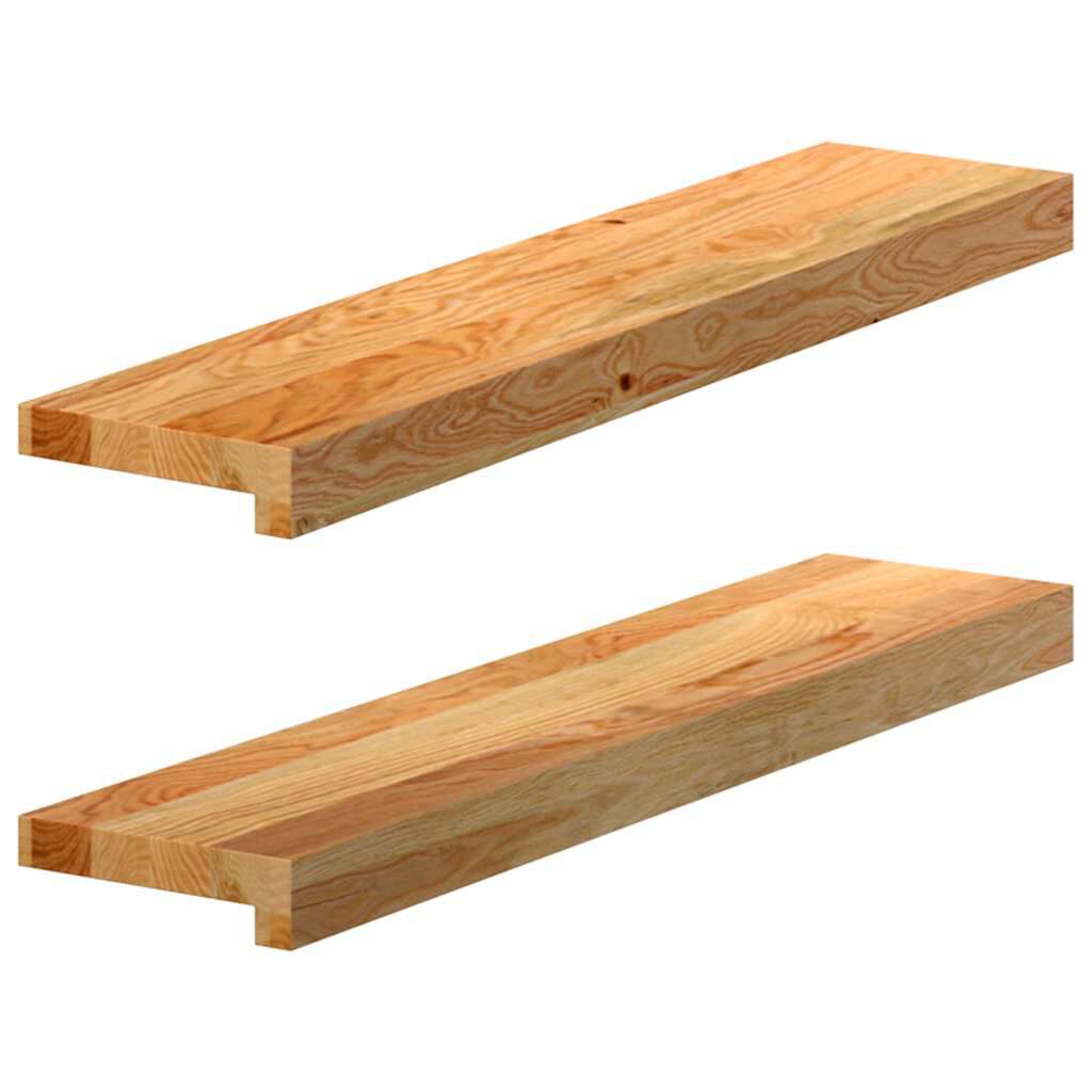 vidaXL Περβάζια παραθύρων 2 τεμ. Αν. Καφέ 70x15x2 εκ. Μασίφ Ξύλο Δρυός