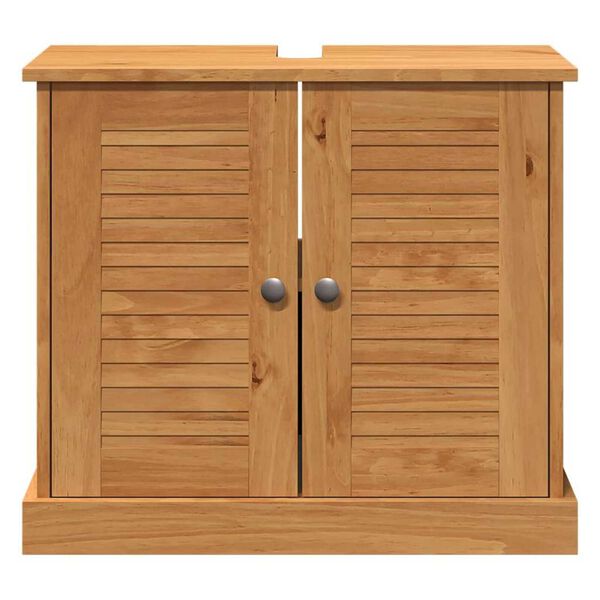 vidaXL Νιπτήρας VIGO καφέ μελί 67.5 x 34 x 59 εκ Μασίφ ξύλο πεύκου