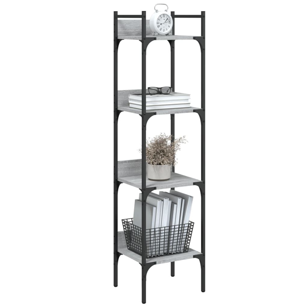 vidaXL Βιβλιοθήκη 4 Επιπέδων Γκρι Sonoma 35x30x138,5 εκ. Επεξεργ. Ξύλο