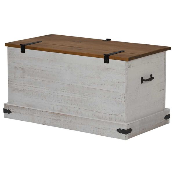 vidaXL Σεντούκι αποθήκευσης HALDEN Λευκό 91x48x47 cm Στερεό ξύλο πεύκο