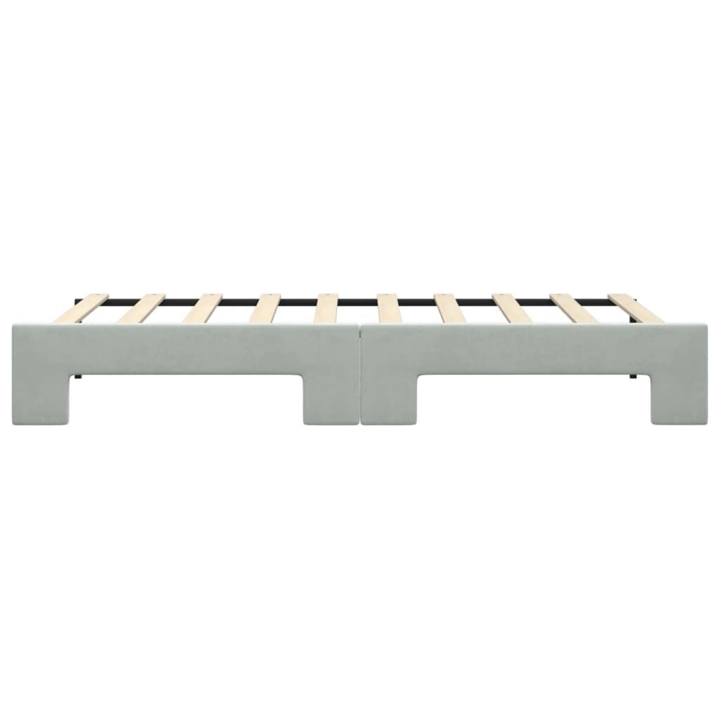 vidaXL Καναπές Κρεβάτι Συρόμενος Ανοιχτό Γκρι 90x190 εκ. Βελούδινος
