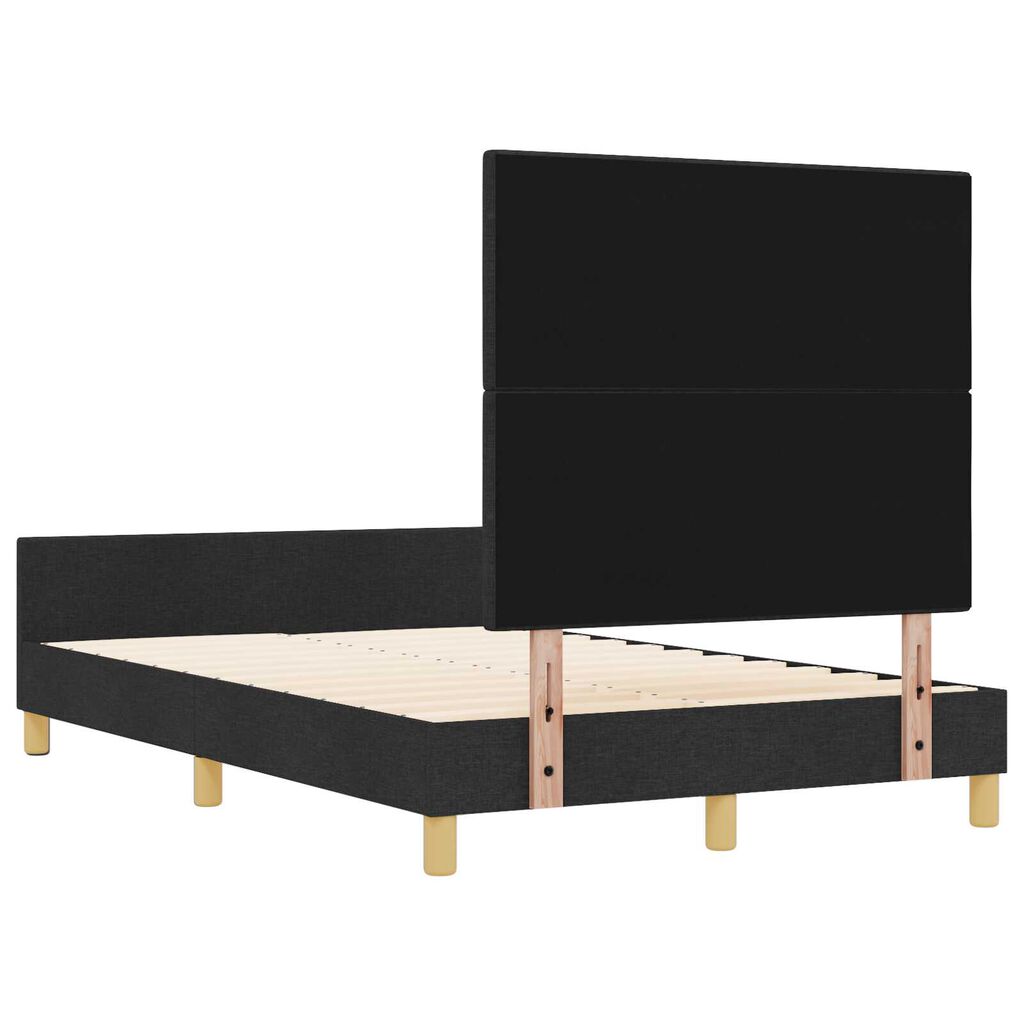 vidaXL Σκελετός Κρεβατιού με κεφαλάρι Μαύρο 120 x 200 cm ύφασμα