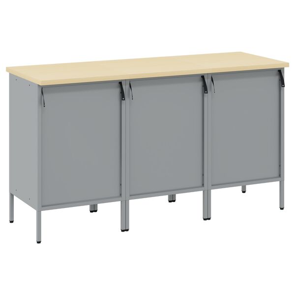 vidaXL Ντουλάπα Εργασίας 3 pcs Μαύρο και Γκρι 150 x 55 x 85 εκ