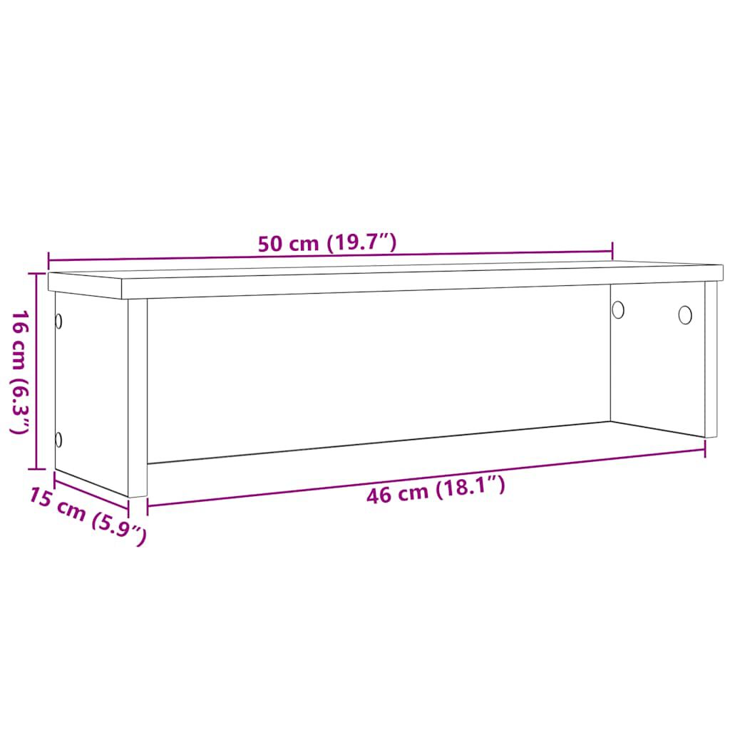 vidaXL Ράφι κουζίνας στοιβαζόμενο Γκρι μπετόν50x15x16 εκ.