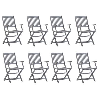 vidaXL Καρέκλες Εξ. Χώρου Πτυσσόμενες 8 τεμ. από Μασίφ Ξύλο Ακακίας