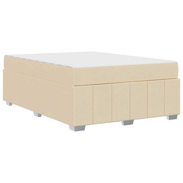 vidaXL Σκελετός Κρεβατιού με στρώμα Κρεμ 160 x 200 cm ύφασμα