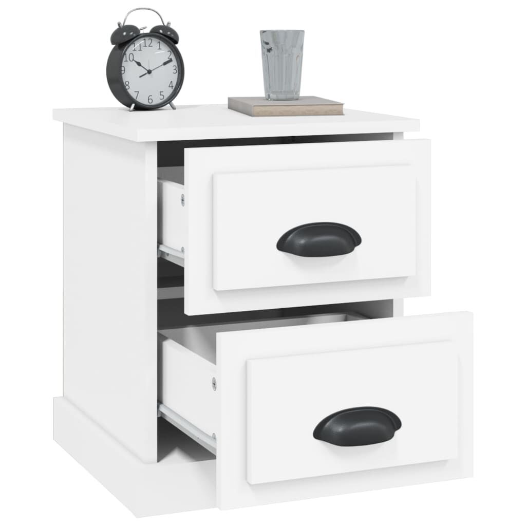 vidaXL Κομοδίνο Λευκό 39 x 39 x 47,5 εκ. από Επεξεργασμένο Ξύλο