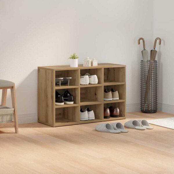 vidaXL Ντουλάπα Παπουτσιών με ράφι artisan δρυς 77.5 x 30 x 51 εκ.