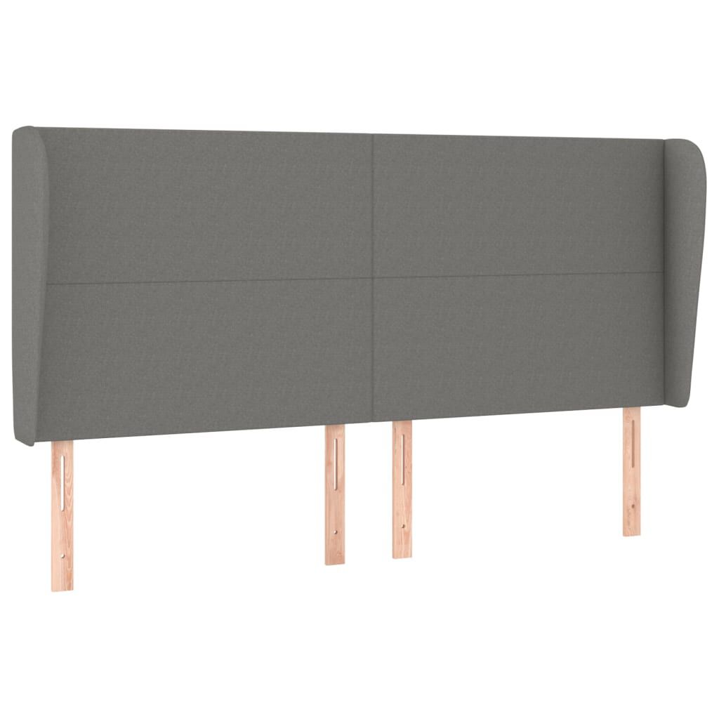 vidaXL Κεφαλάρι με Πτερύγια Σκούρο Γκρι 163x23x118/128 εκ. Υφασμάτινο