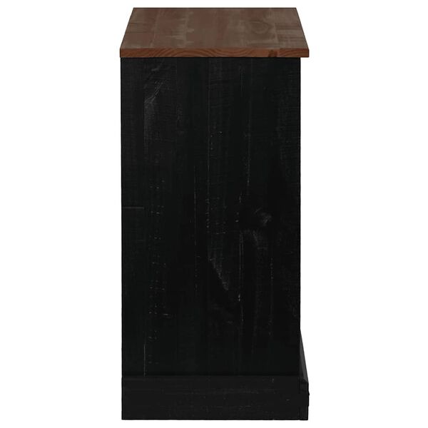 vidaXL Sideboard HALDEN με συρόμενη πόρτα Μαύρο 80x40x80 cm